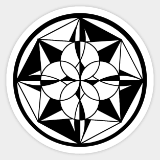 Black and White Geometric Shapes Sticker